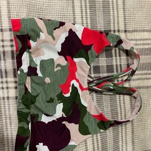 Floral camo sports bra